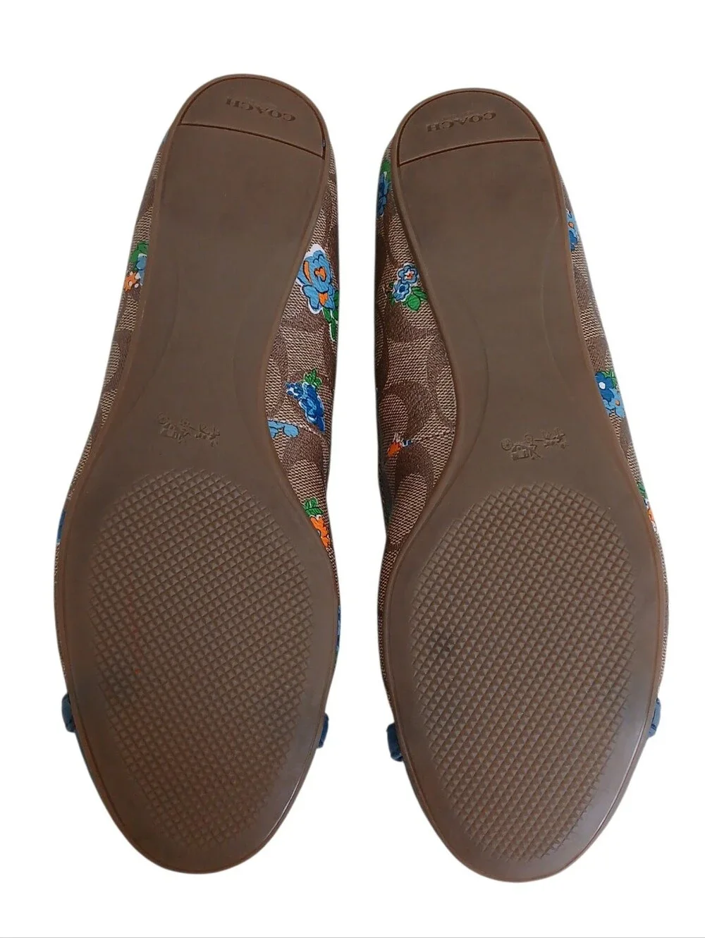 NWOT COACH Leila Signature Monogram Ballet Flats Women's 9.5 Leather Floral